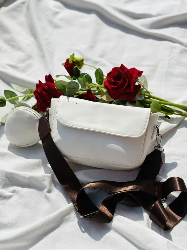 White Crossbody Sling Bag with Pouch 1 - Day Dream Bags White Crossbody Sling Bag with Pouch - Day Dream Bags