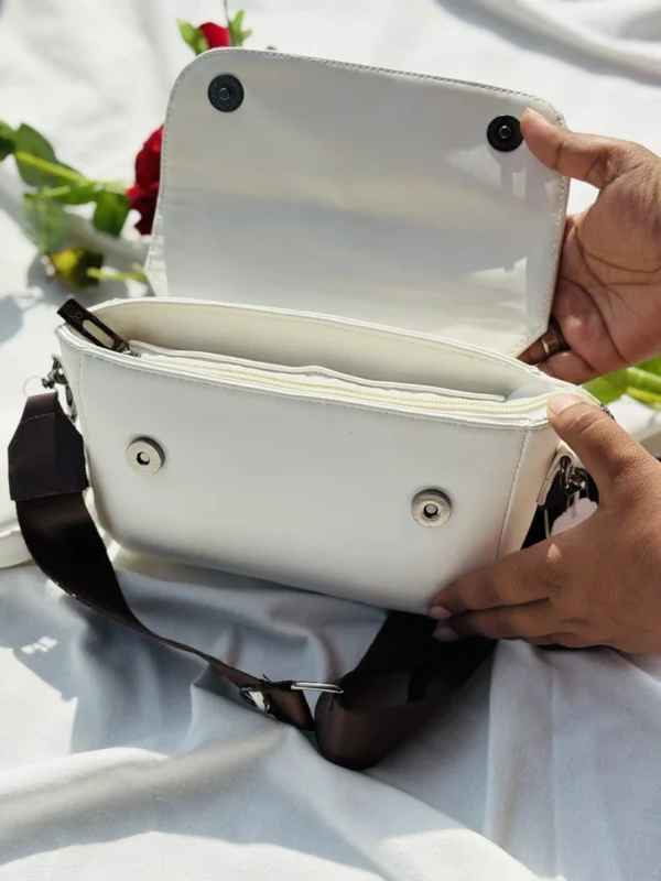 White Crossbody Sling Bag with Pouch 2 - Day Dream Bags White Crossbody Sling Bag with Pouch - Day Dream Bags