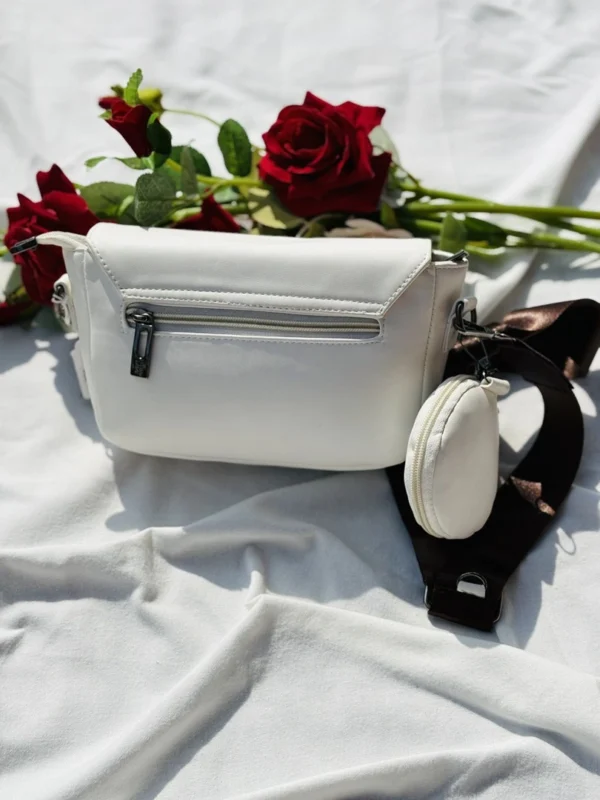 White Crossbody Sling Bag with Pouch 3 - Day Dream Bags White Crossbody Sling Bag with Pouch 3 - Day Dream Bags