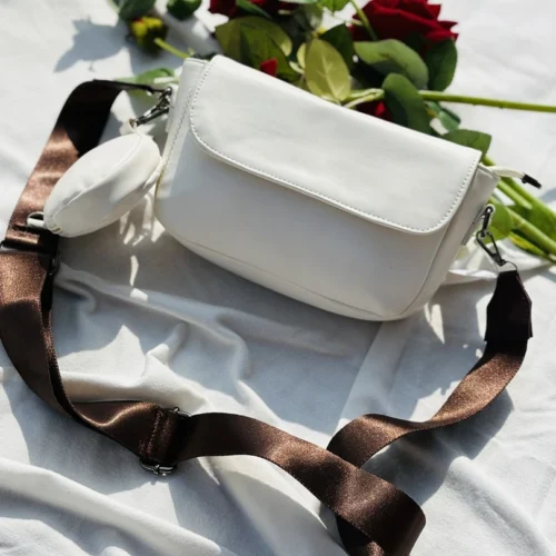 White Crossbody Sling Bag with Pouch - Day Dream Bags White Crossbody Sling Bag with Pouch - Day Dream Bags