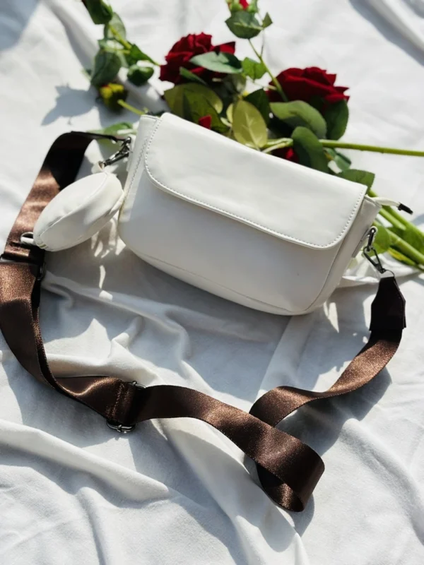 White Crossbody Sling Bag with Pouch - Day Dream Bags White Crossbody Sling Bag with Pouch - Day Dream Bags